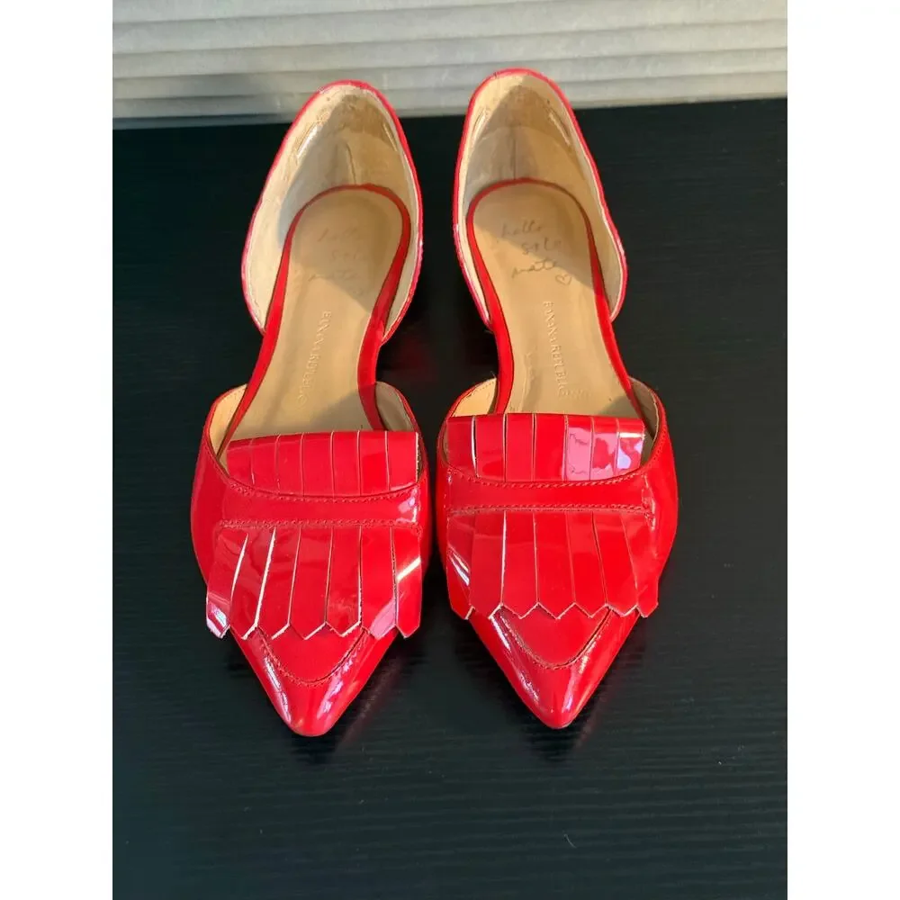 Banana Republic Red Patent Leather Pointed Toe slip on vamp flats Women’s 8